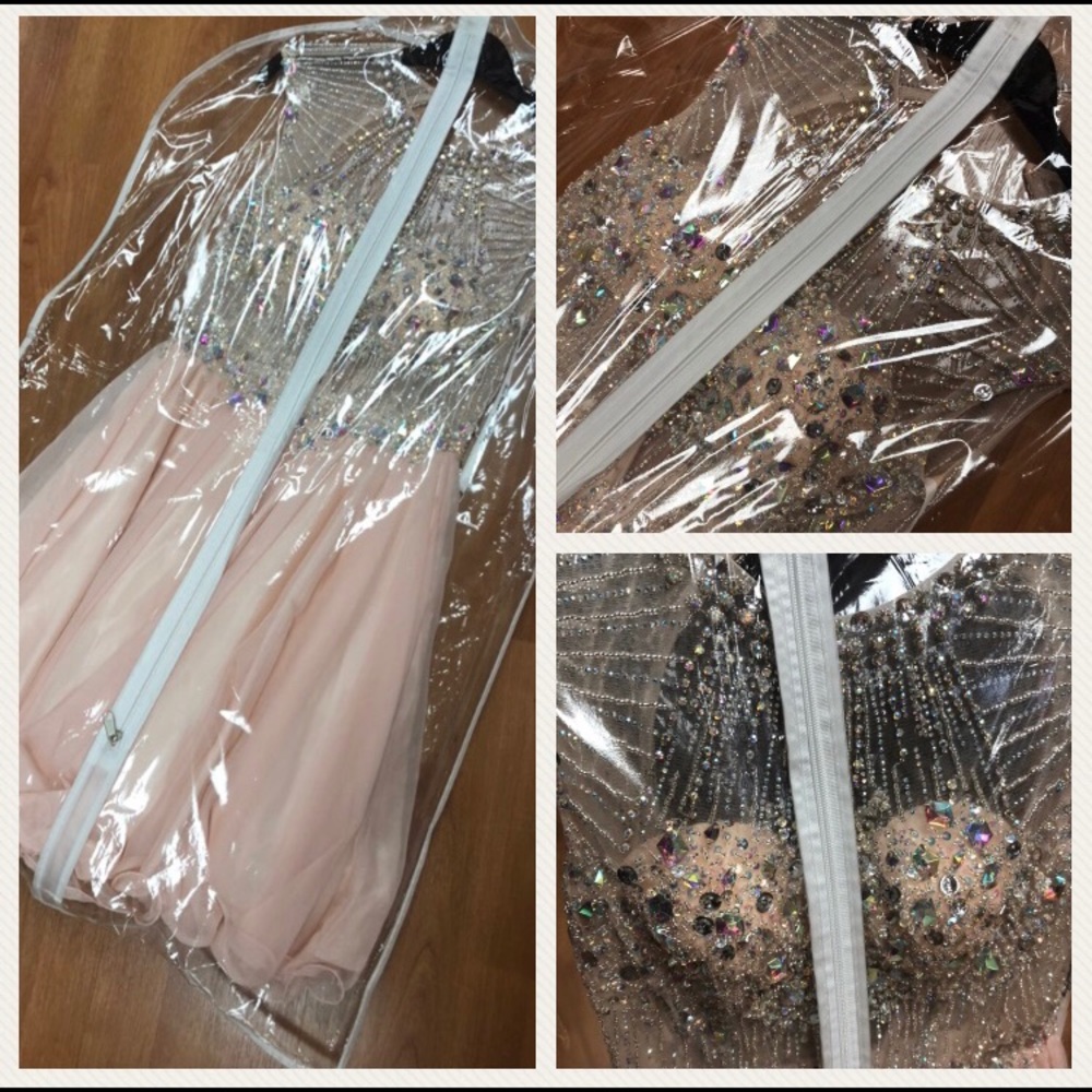 Homecoming dress, pink with sequins - Picture 5 of 7